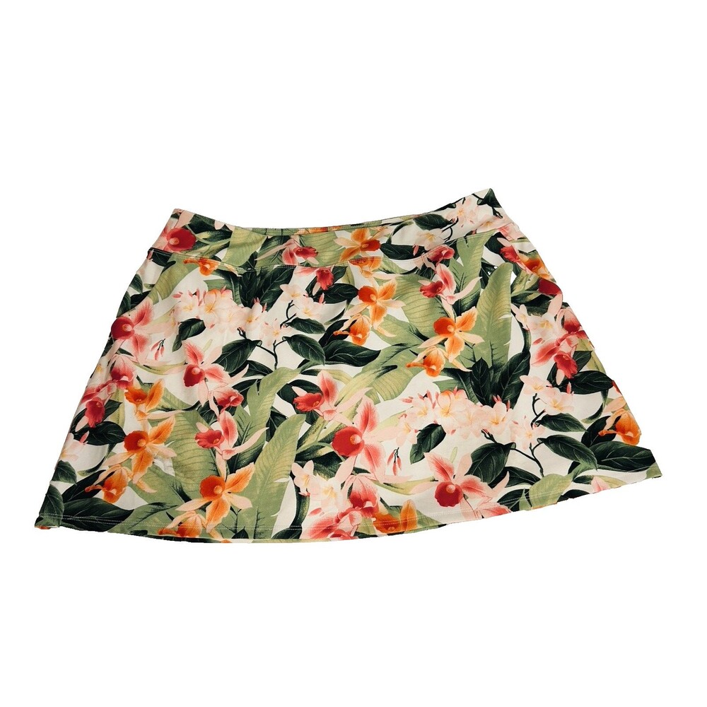 Tommy Bahama Active Women's XL Floral Skort Stretch Pockets Pickleball Tennis